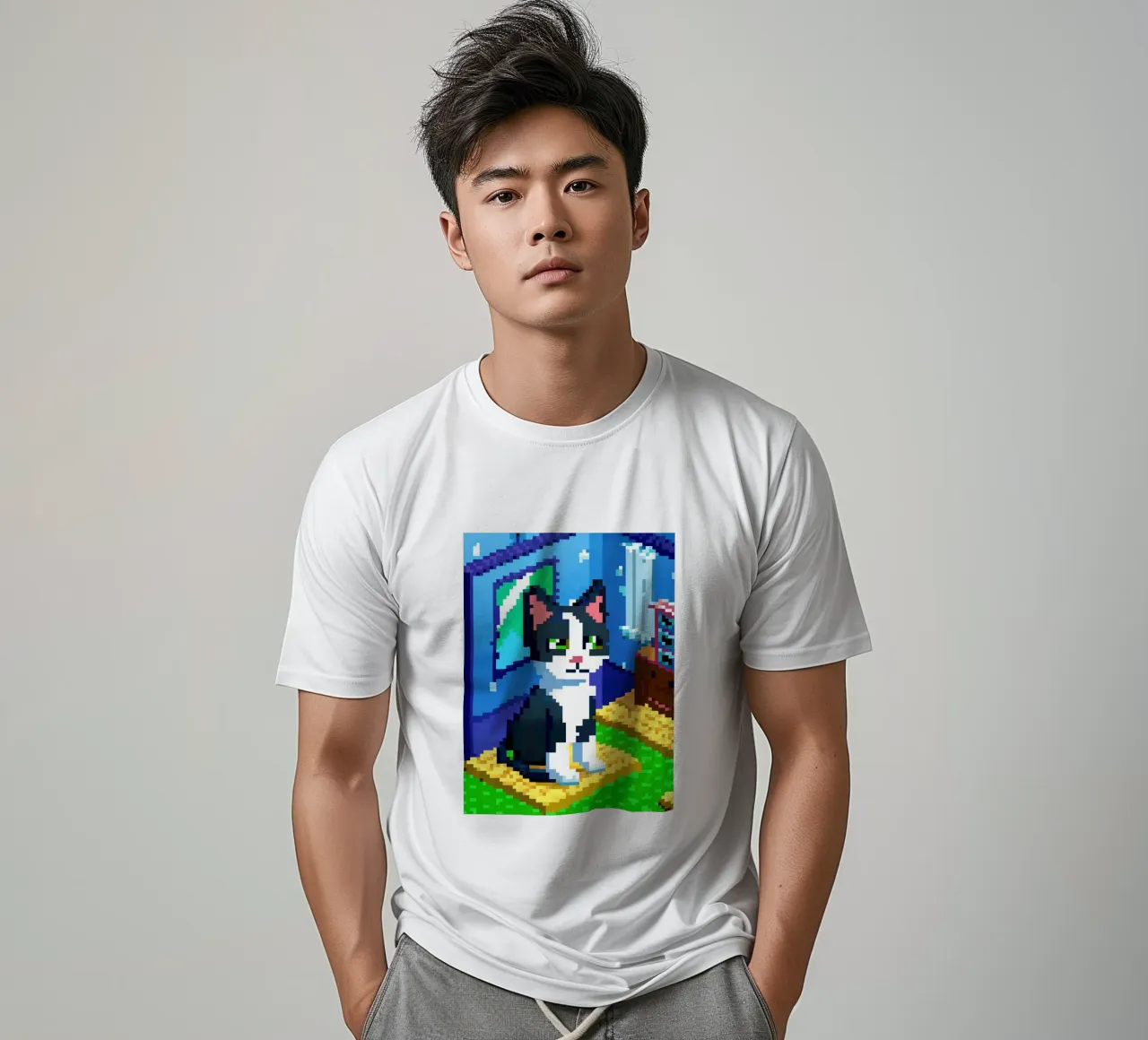 Gatto bianco e nero t-shirt da DOG AND CAT