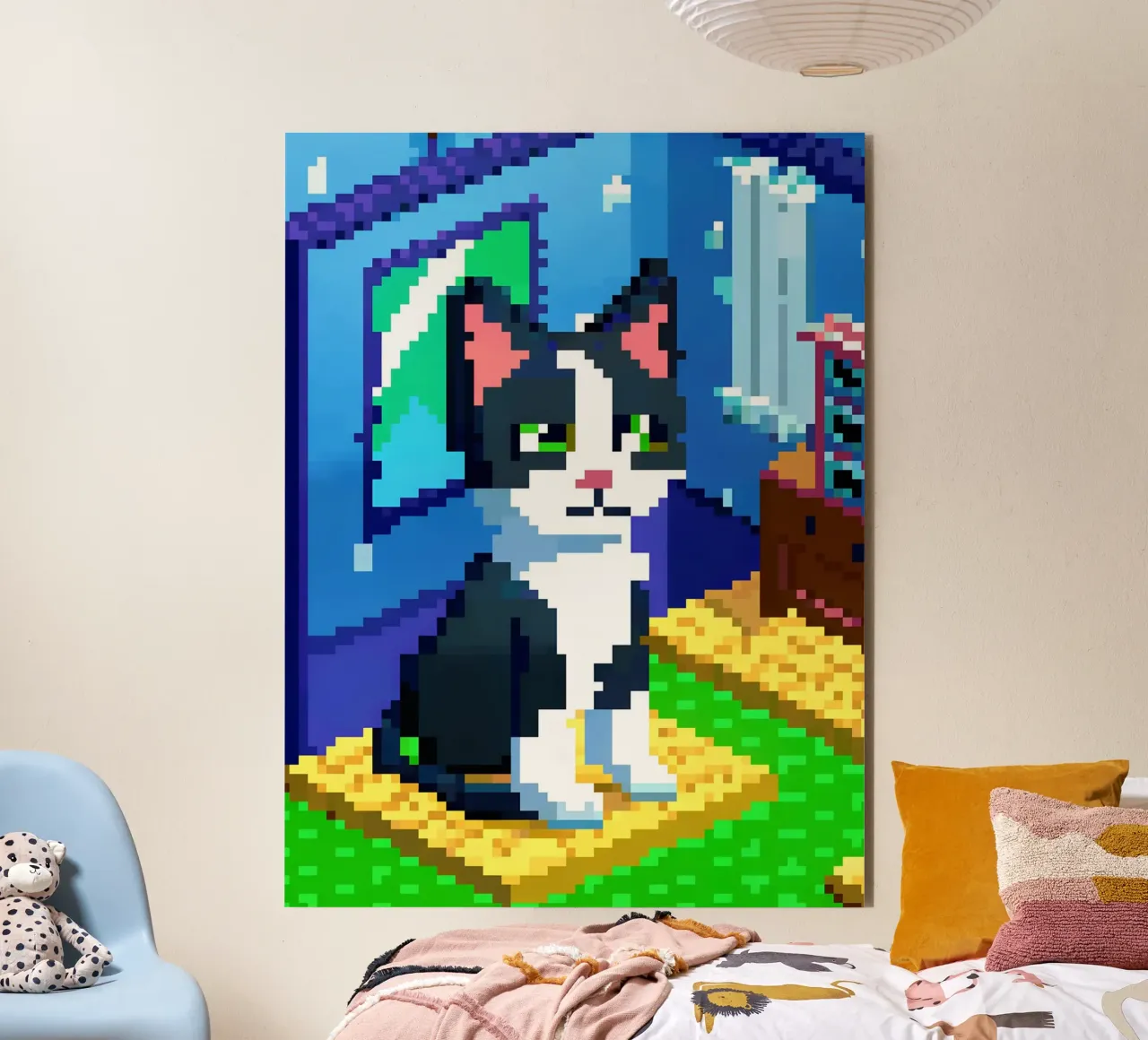 Gatto bianco e nero alluminio dibond da DOG AND CAT