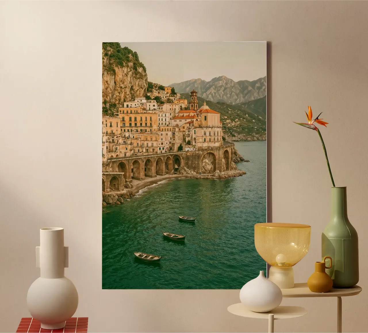Dolce Mare – Amalfi Vibes tela con Cornice a cassetta da BLICKPUNKT