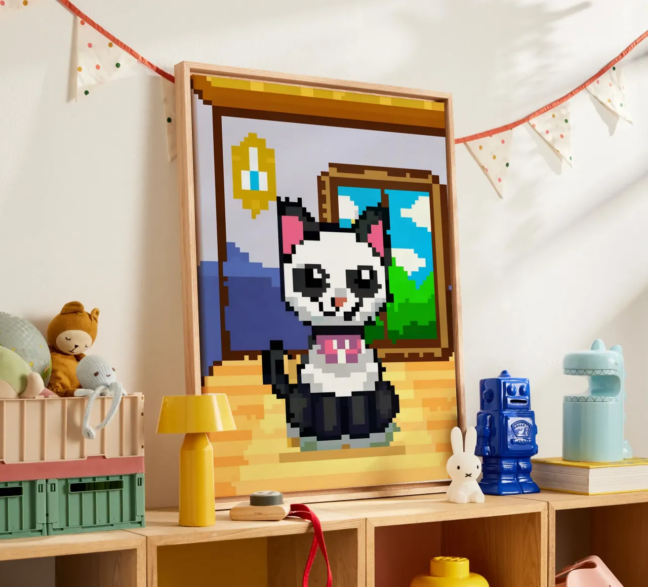 Gatto femmina tela con Cornice a cassetta da DOG AND CAT
