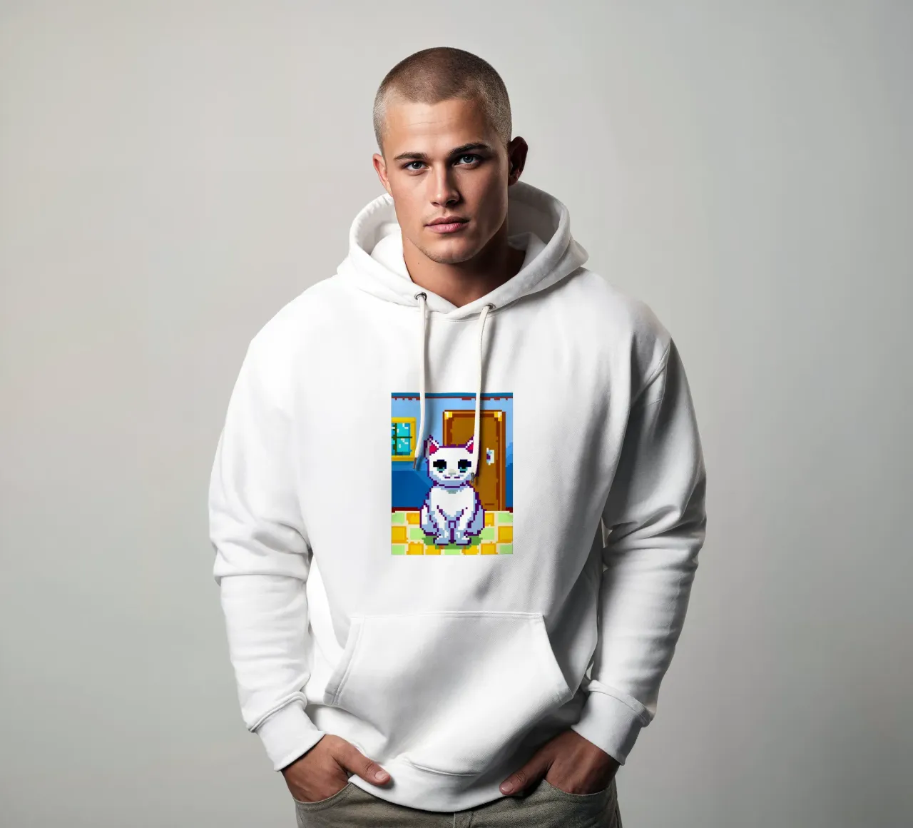 Gatto bianco carino felpa con cappuccio da DOG AND CAT