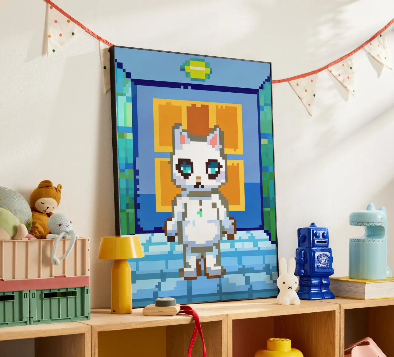 Gatto bianco carino alluminio dibond da DOG AND CAT