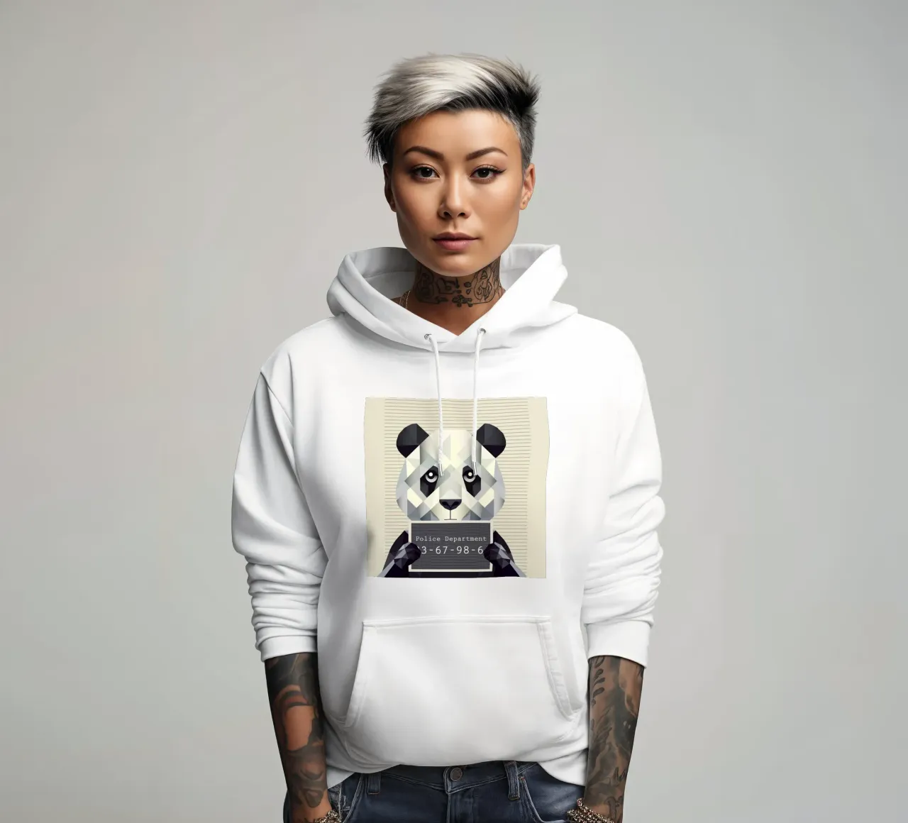 Panda Mugshot - Catturato in modo bestiale! felpa con cappuccio da namosh