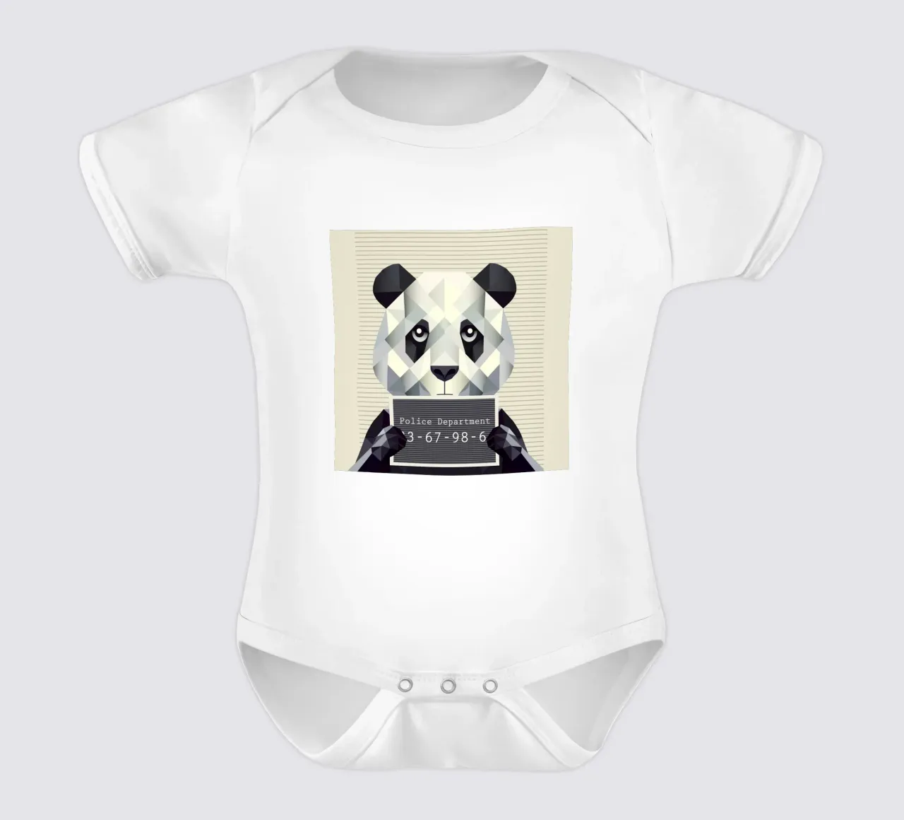 Panda Mugshot - Catturato in modo bestiale! body neonato maniche corte da namosh