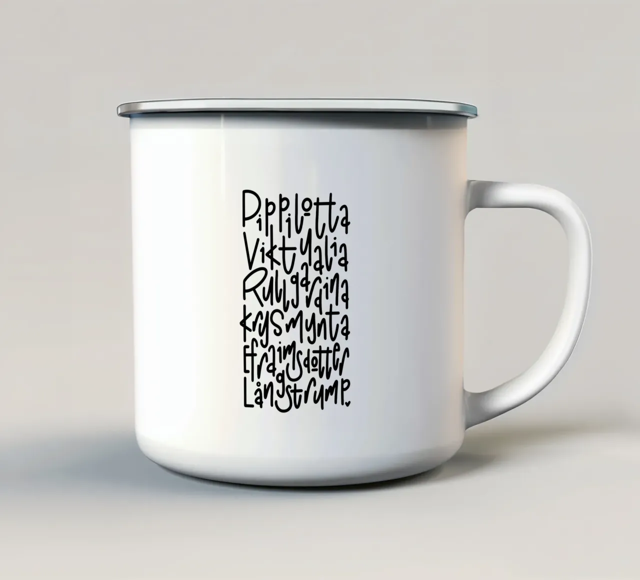 Pippi Langstrumpf emaille mok van LIMITED EDITION LETTERS