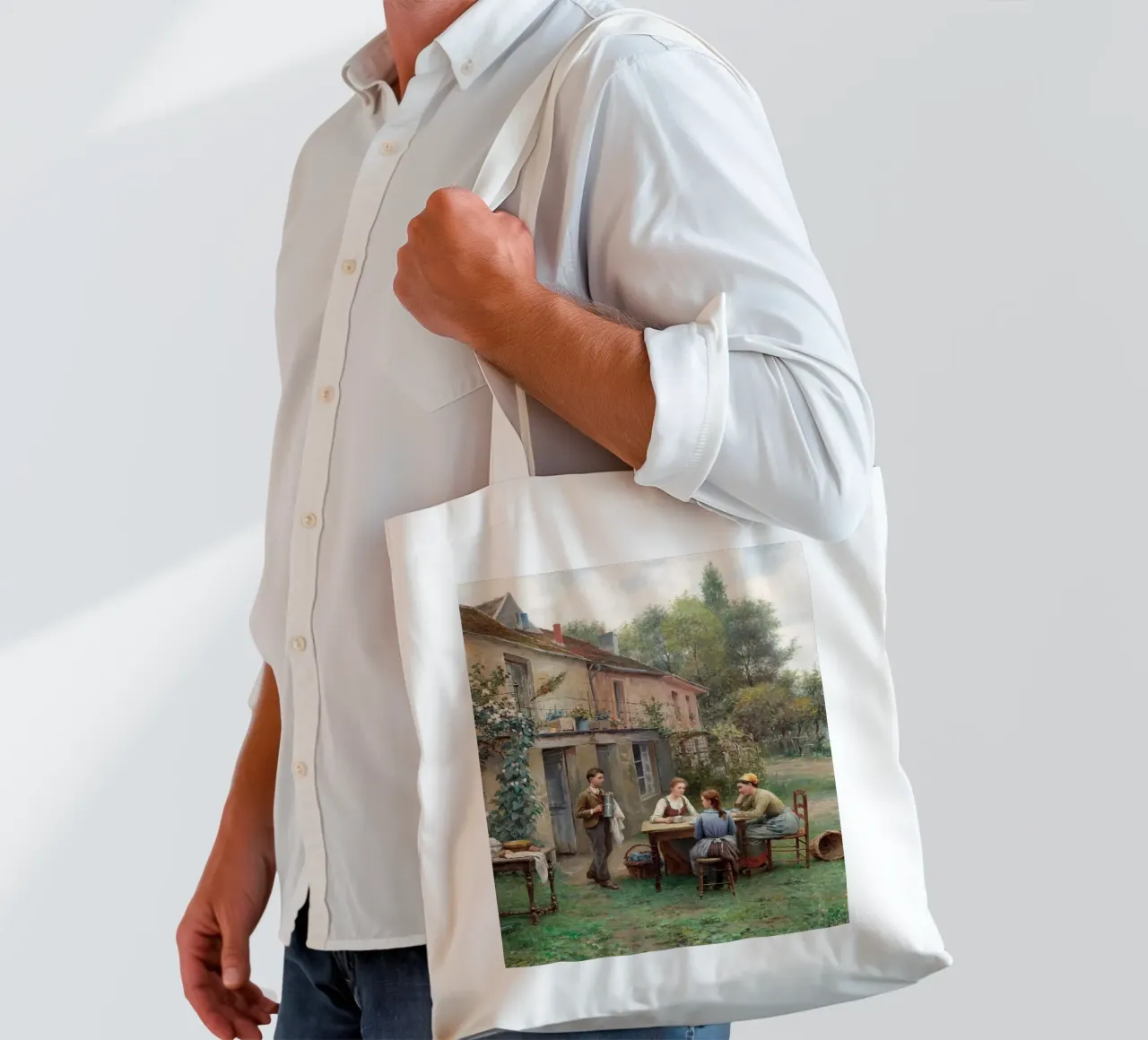 Rustic Coffee in the garden borsa in juta da apoloprints