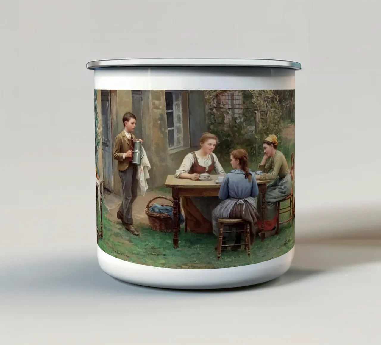 Rustic Coffee in the garden tazza in smalto da apoloprints