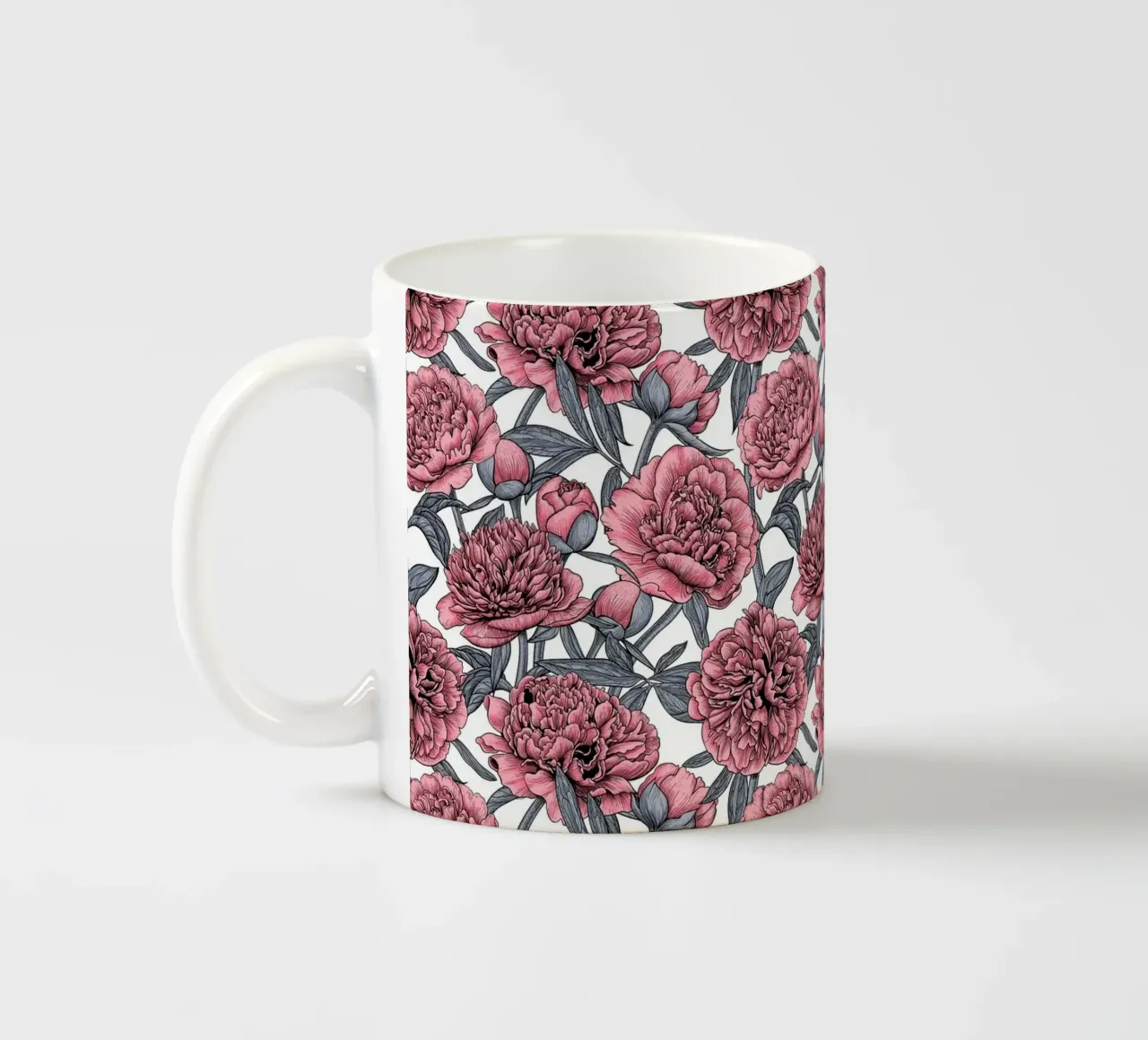 Giardino di peonie rosa tazza in ceramica da Painted Nature