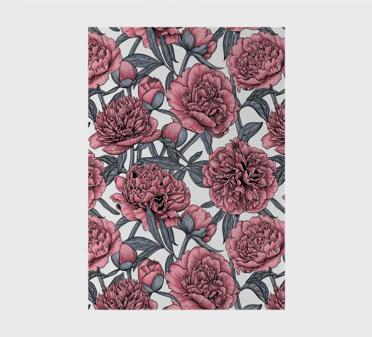 Pink peony garden notebook by Painted Nature