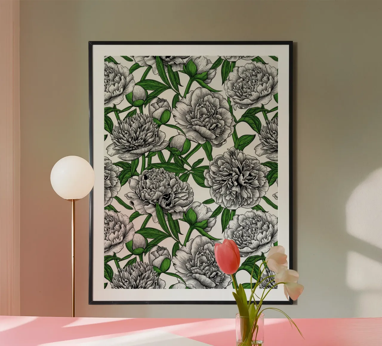 Giardino di peonie bianche carta hahnemühle da Painted Nature