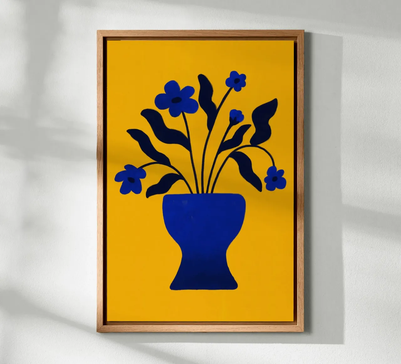 Minimalist abstract flower in a vase canvas by Floral by Tida