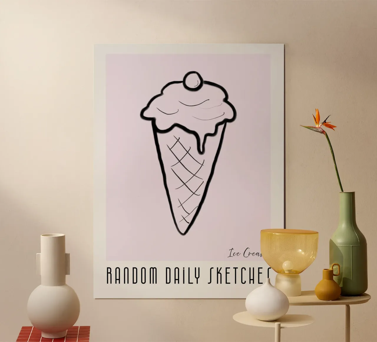 daily sketch ice cream poster by words-in-frames