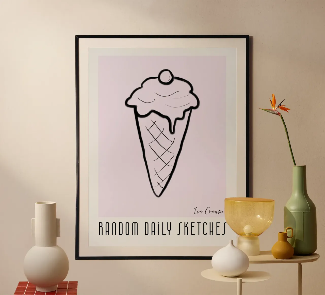 daily sketch ice cream poster by words-in-frames