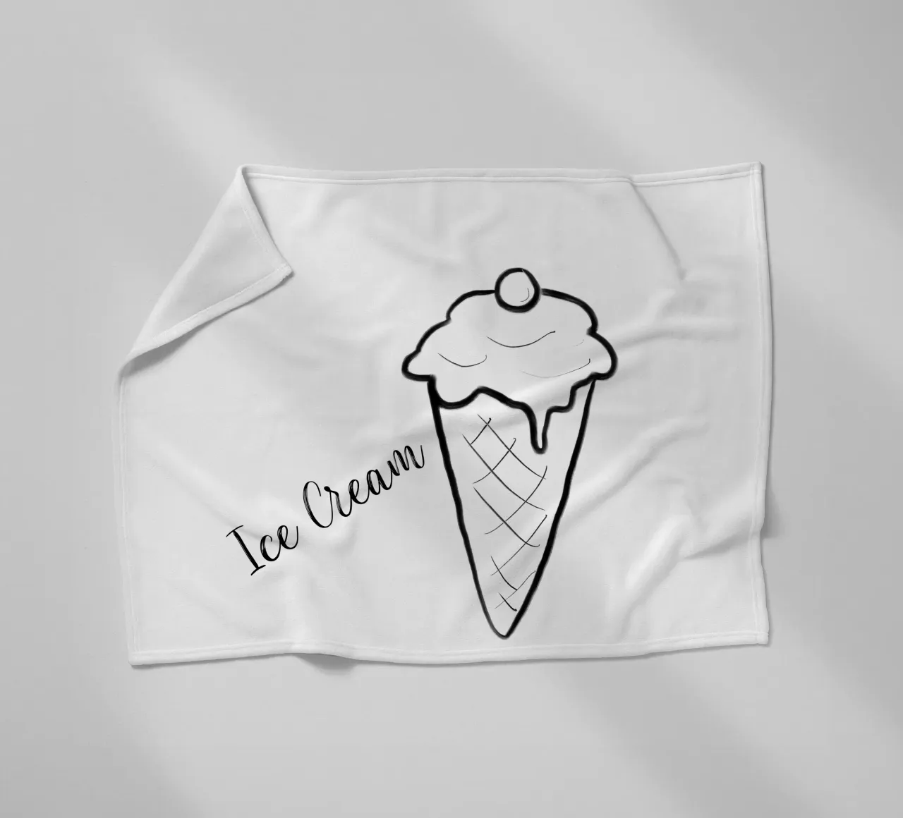 daily sketch ice cream fleece blanket by words-in-frames