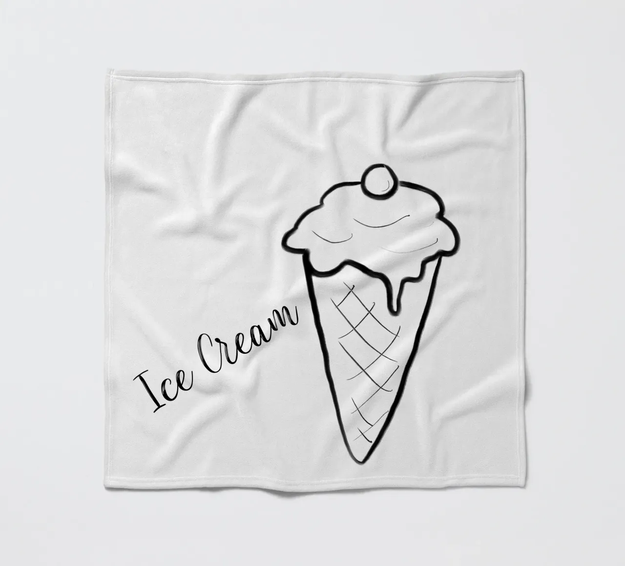 daily sketch ice cream fleece blanket by words-in-frames