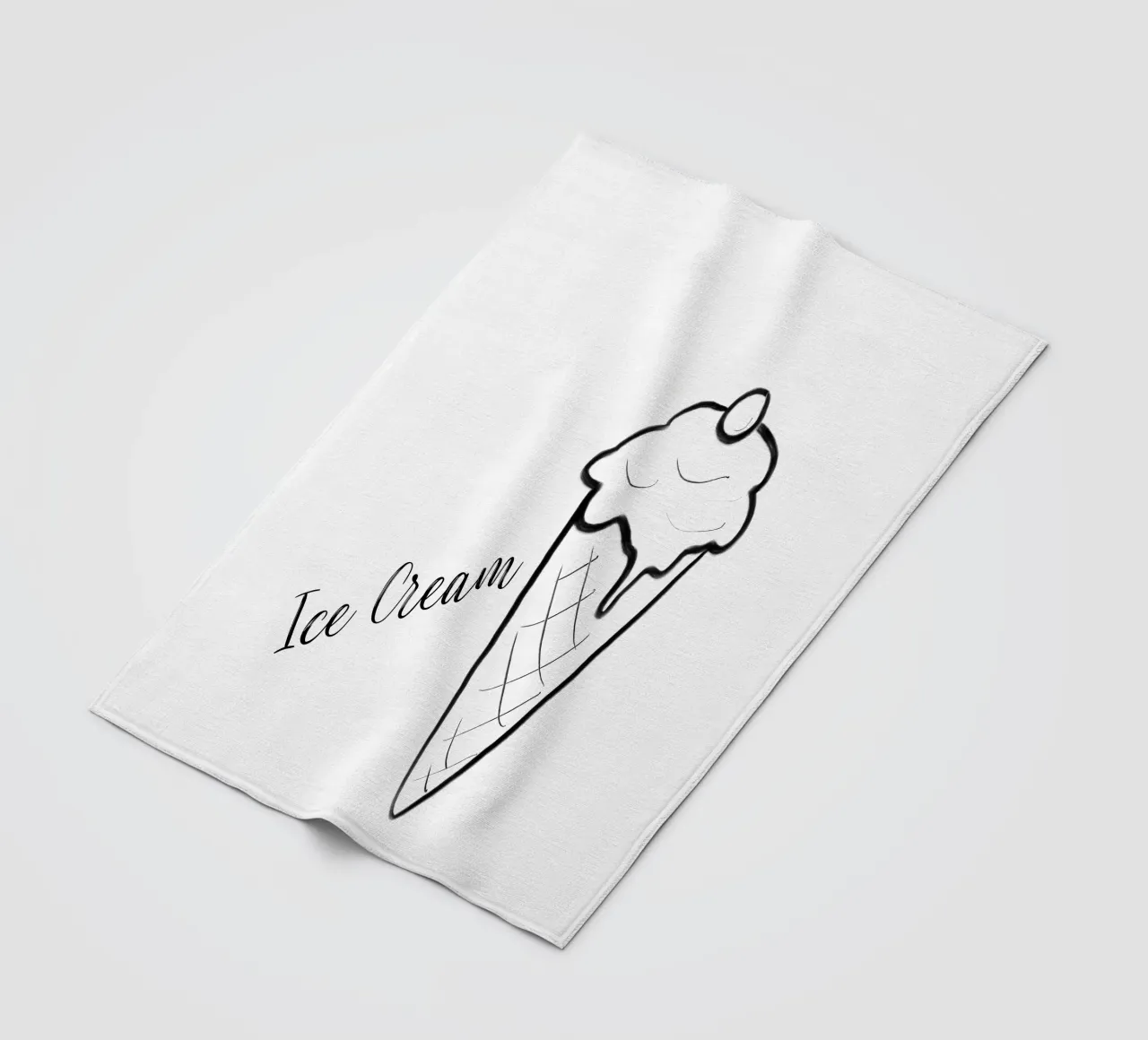 daily sketch ice cream fleece blanket by words-in-frames