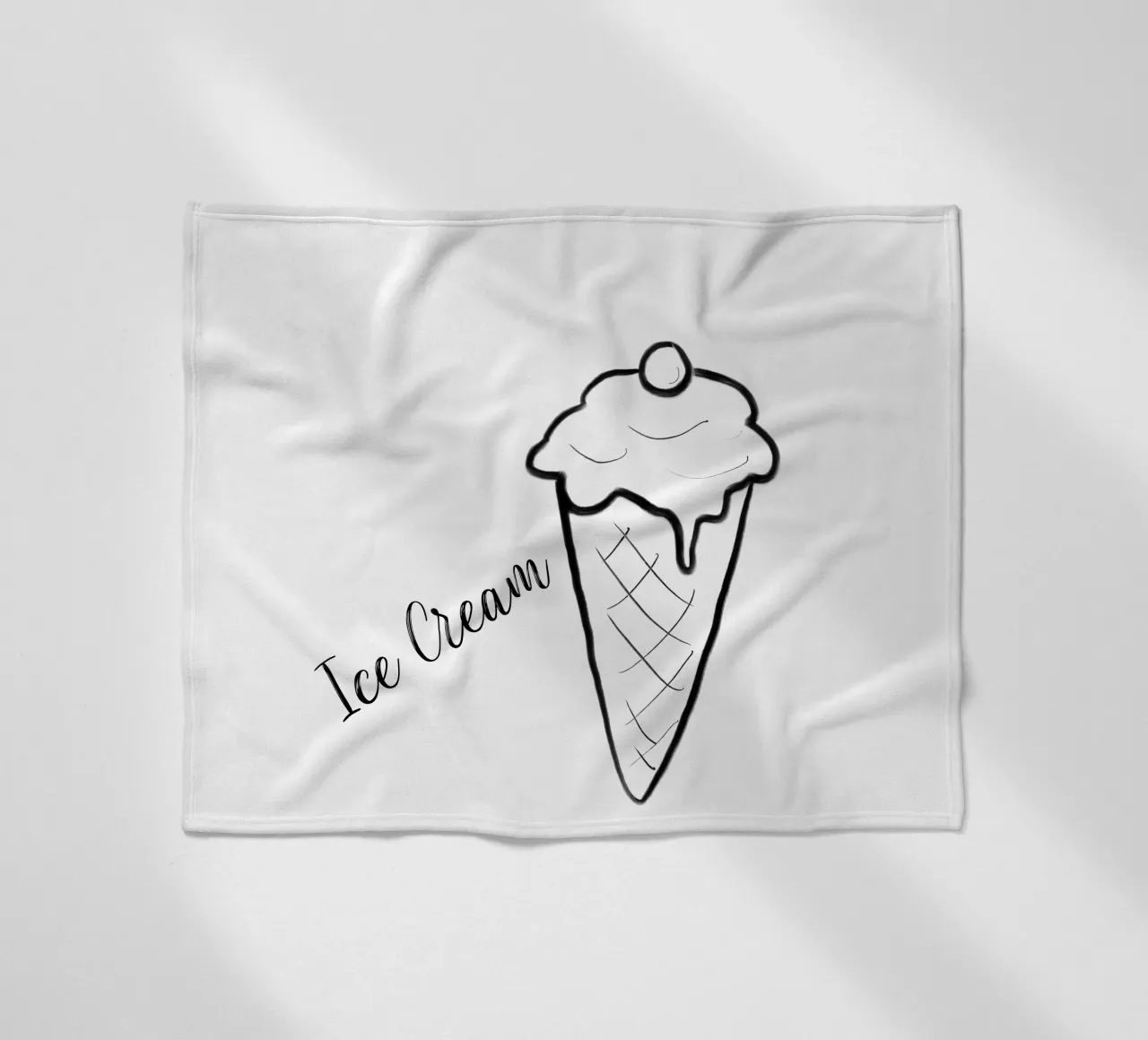 daily sketch ice cream fleece blanket by words-in-frames