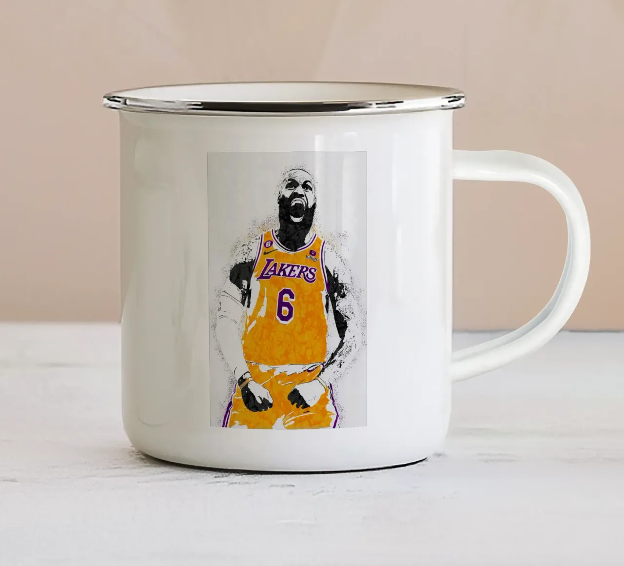 Lebron James LA Lakers tazza in smalto da tenten