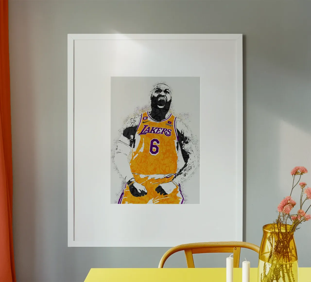 Lebron James LA Lakers carta hahnemühle da tenten
