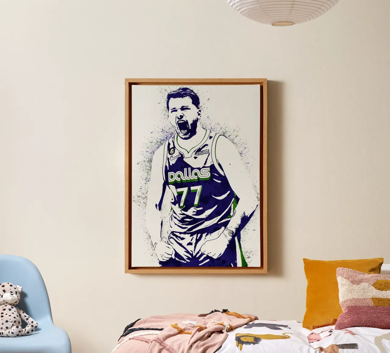 Luka Doncic tela con Cornice a cassetta da tenten