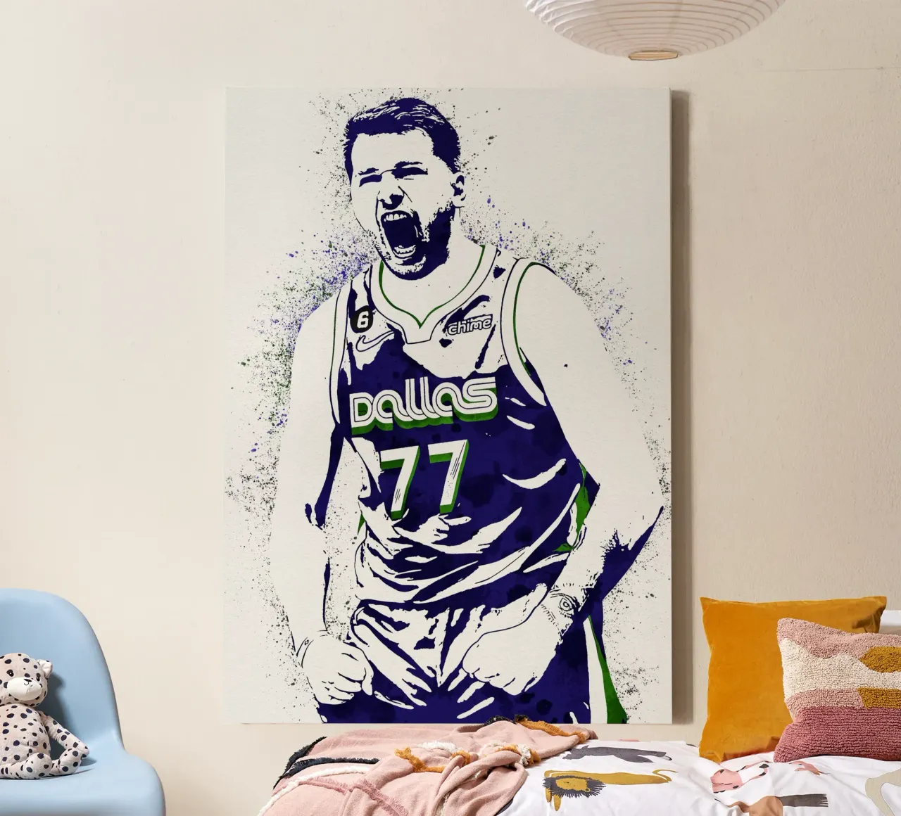Luka Doncic tela con Cornice a cassetta da tenten