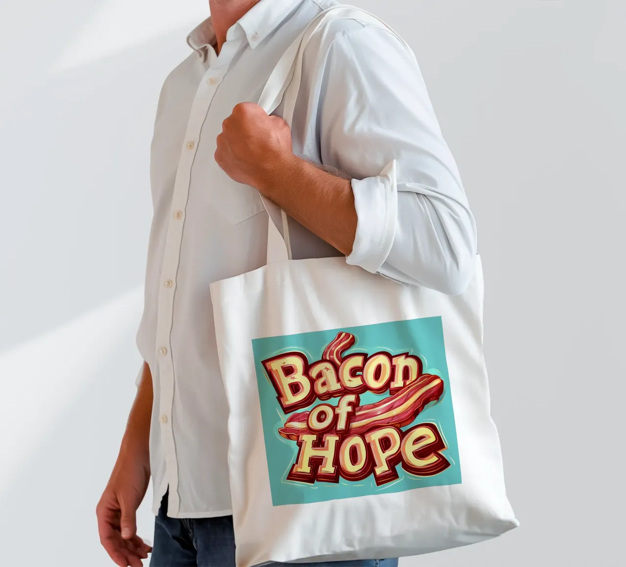 Pancetta di speranza Spruch borsa in juta da Carinaprint