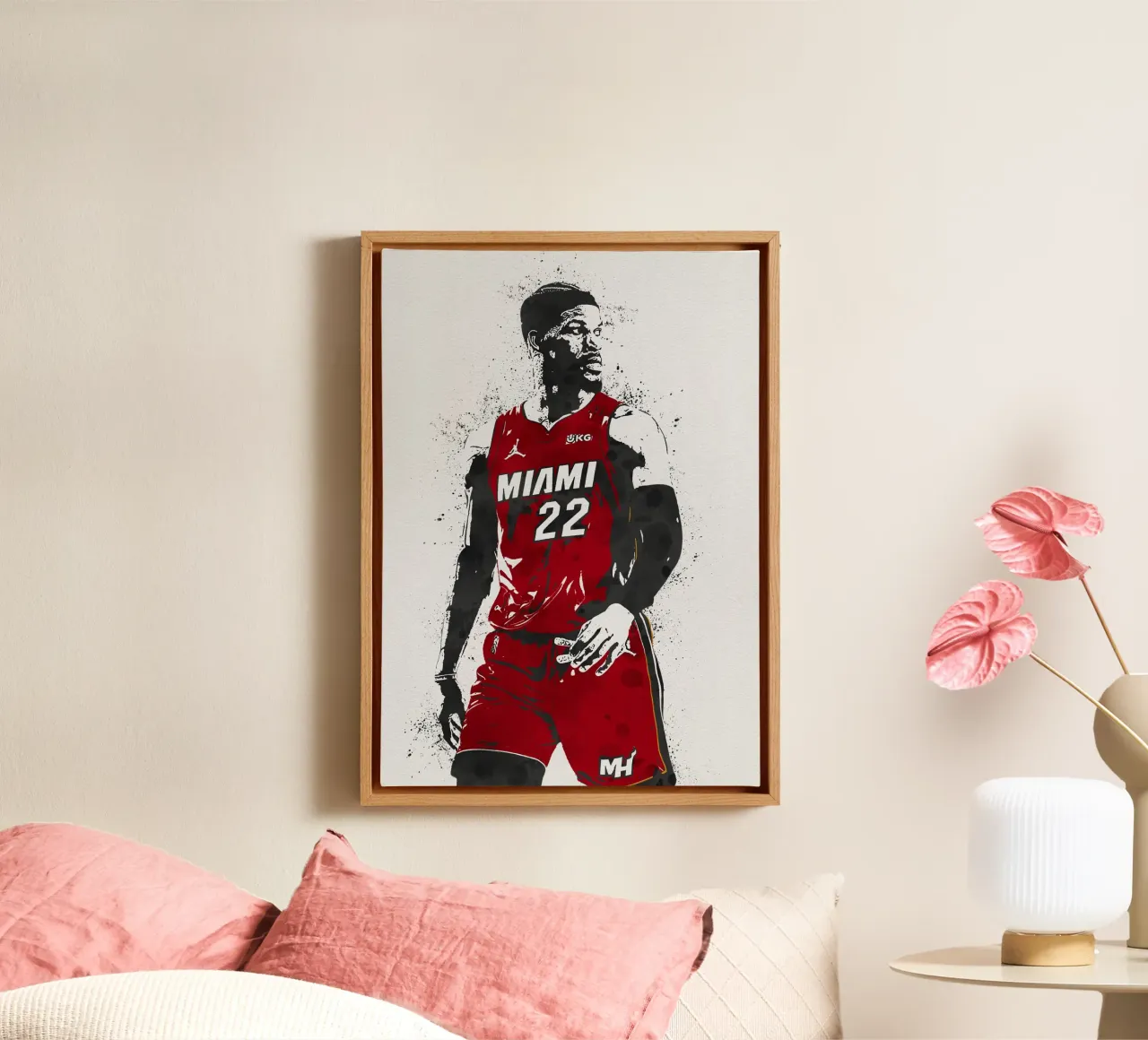 marbleJimmy Butler Miami Heat tela con Cornice a cassetta da tenten