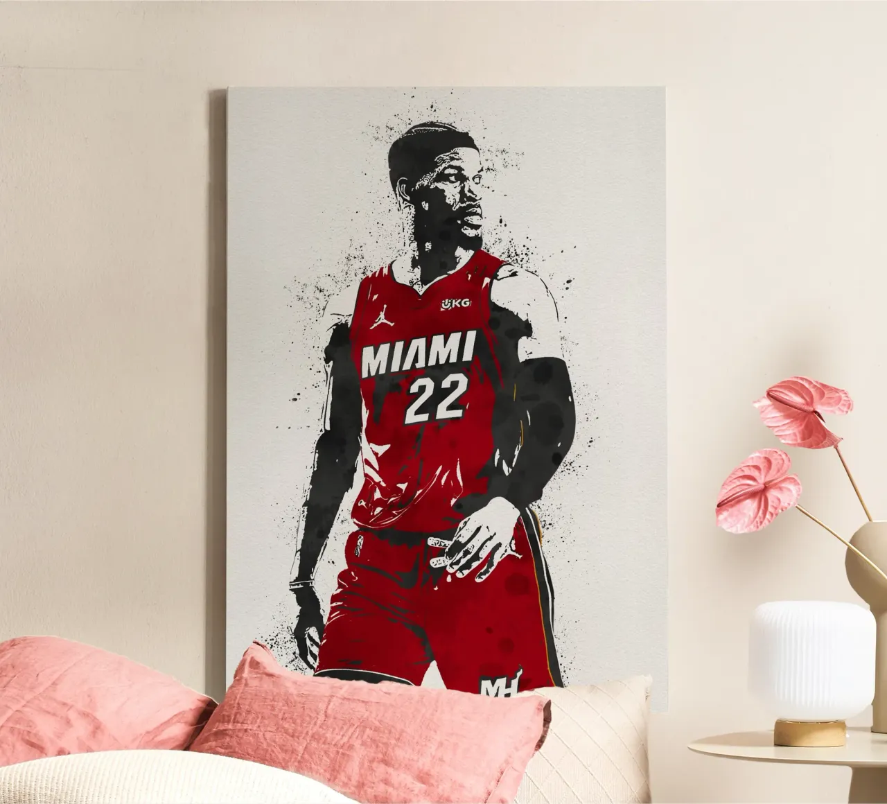 marbleJimmy Butler Miami Heat tela con Cornice a cassetta da tenten