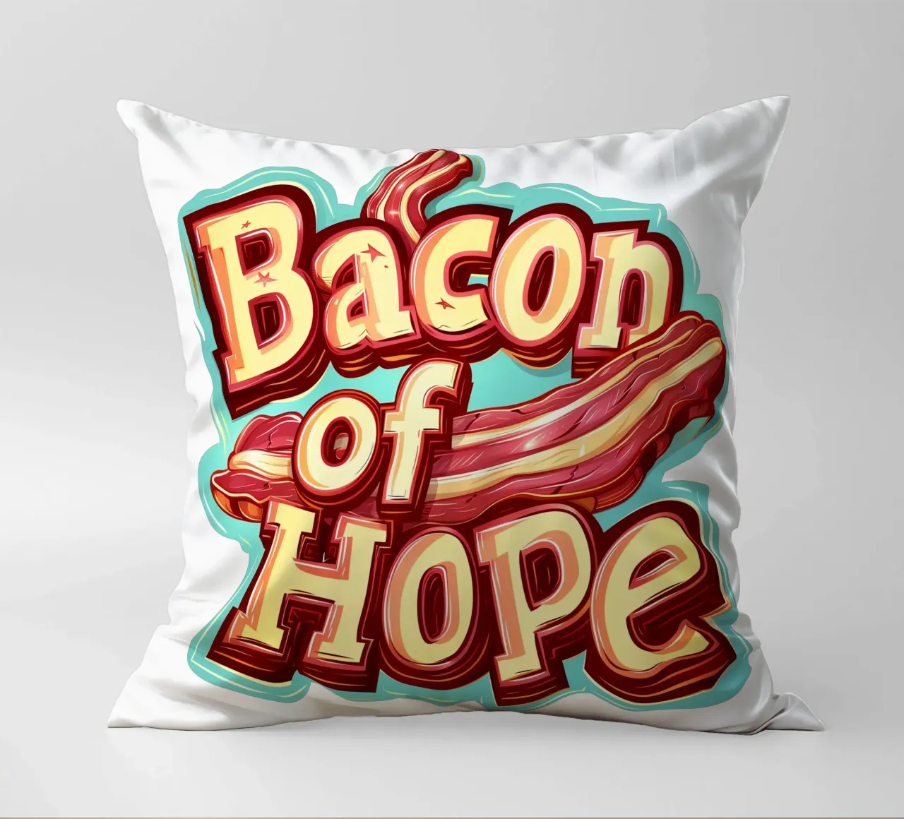 Slogan "Bacon of hope cuscino da Carinaprint