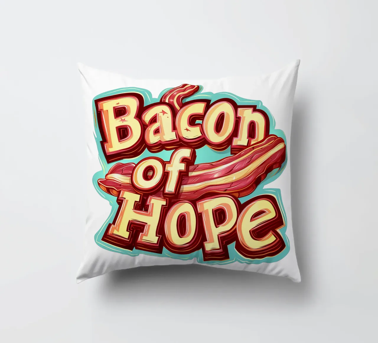 Slogan "Bacon of hope cuscino da Carinaprint