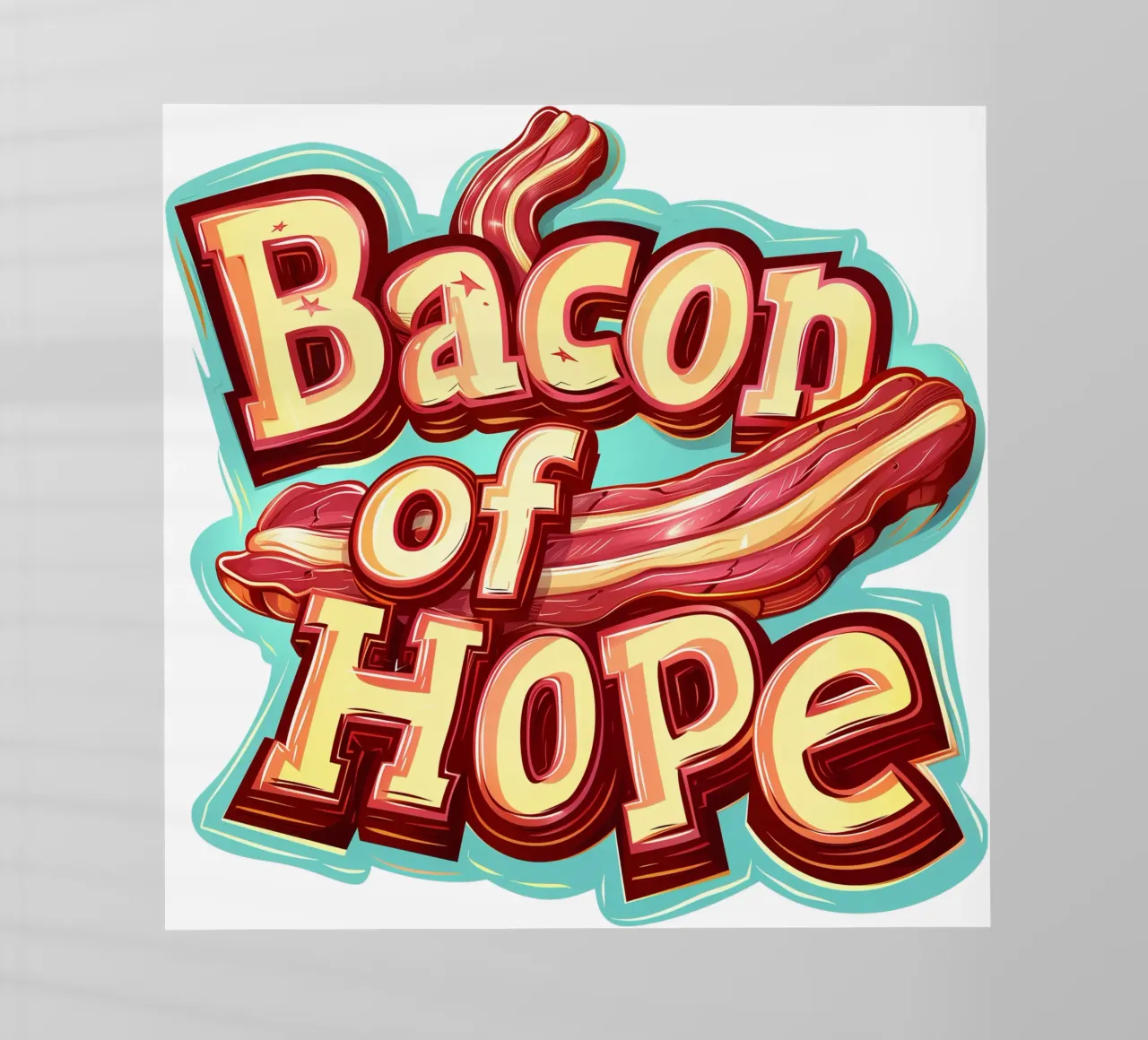 Bacon of hope slogan backlit film by Carinaprint