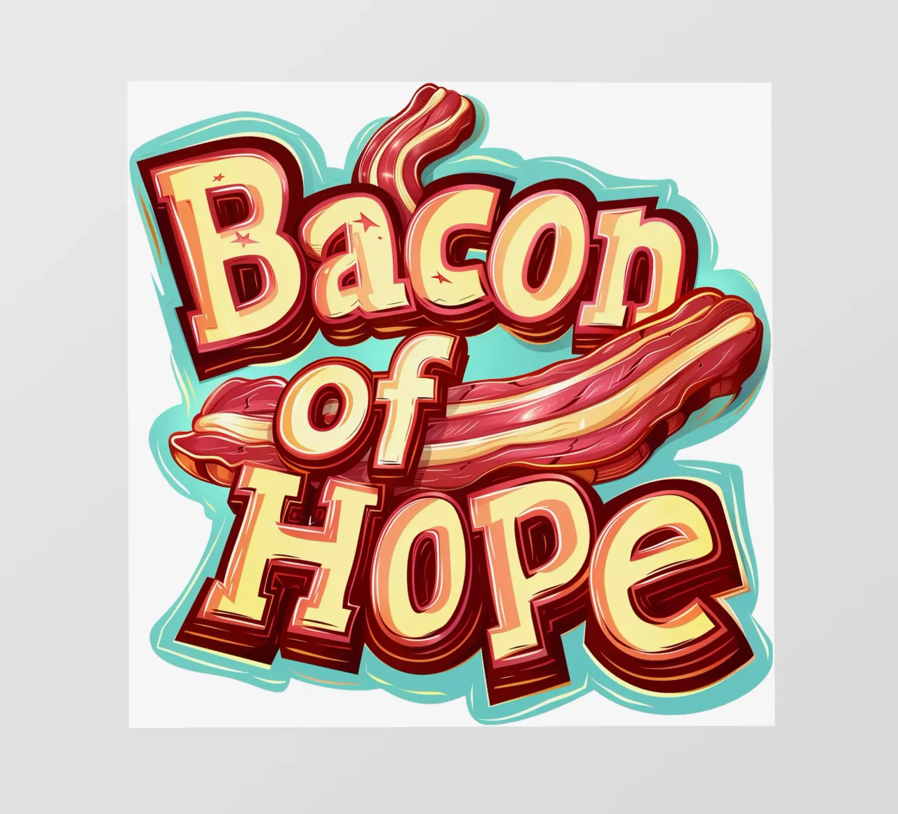 Bacon of hope slogan backlit film by Carinaprint