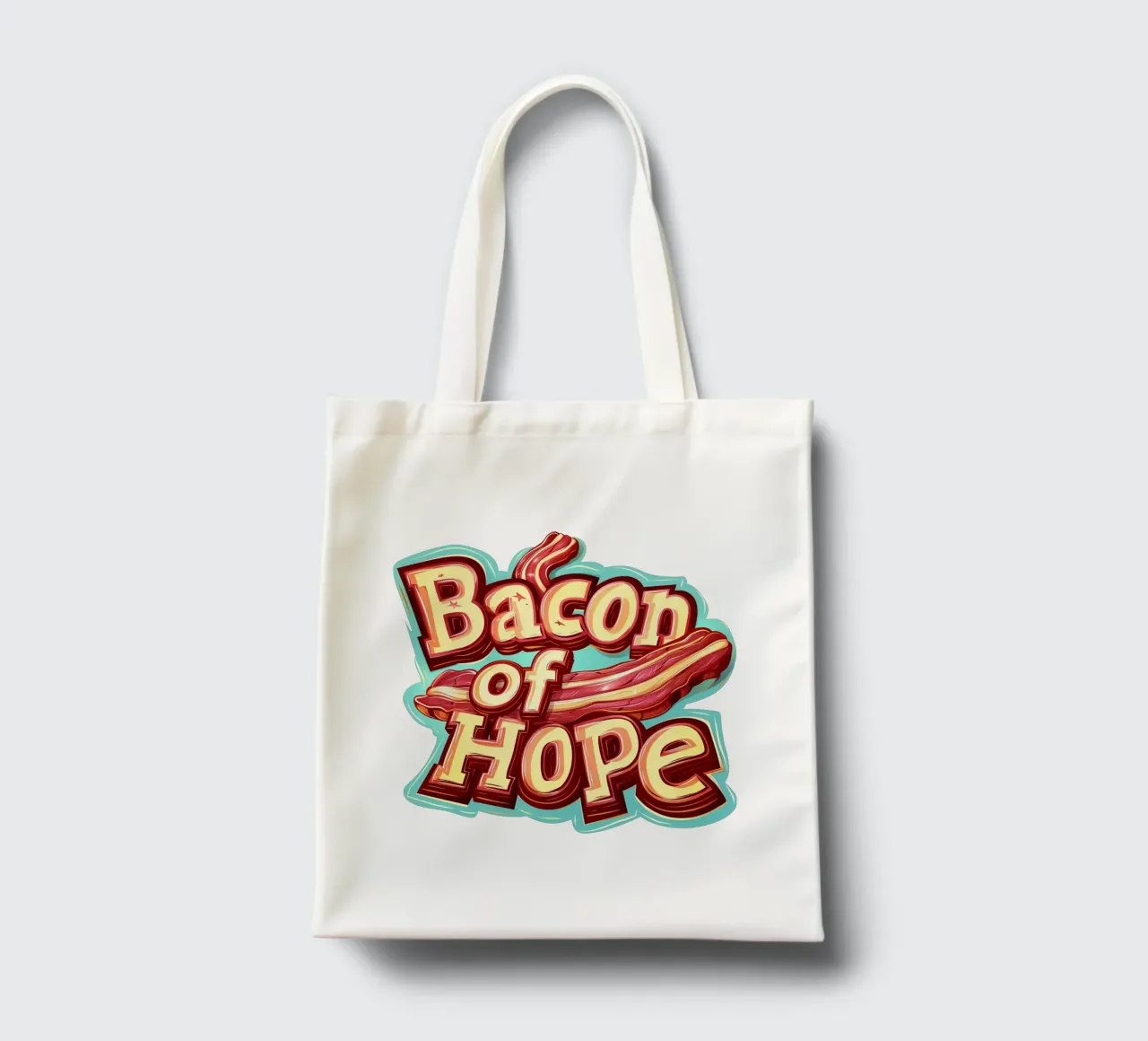Slogan "Bacon of hope borsa in juta da Carinaprint