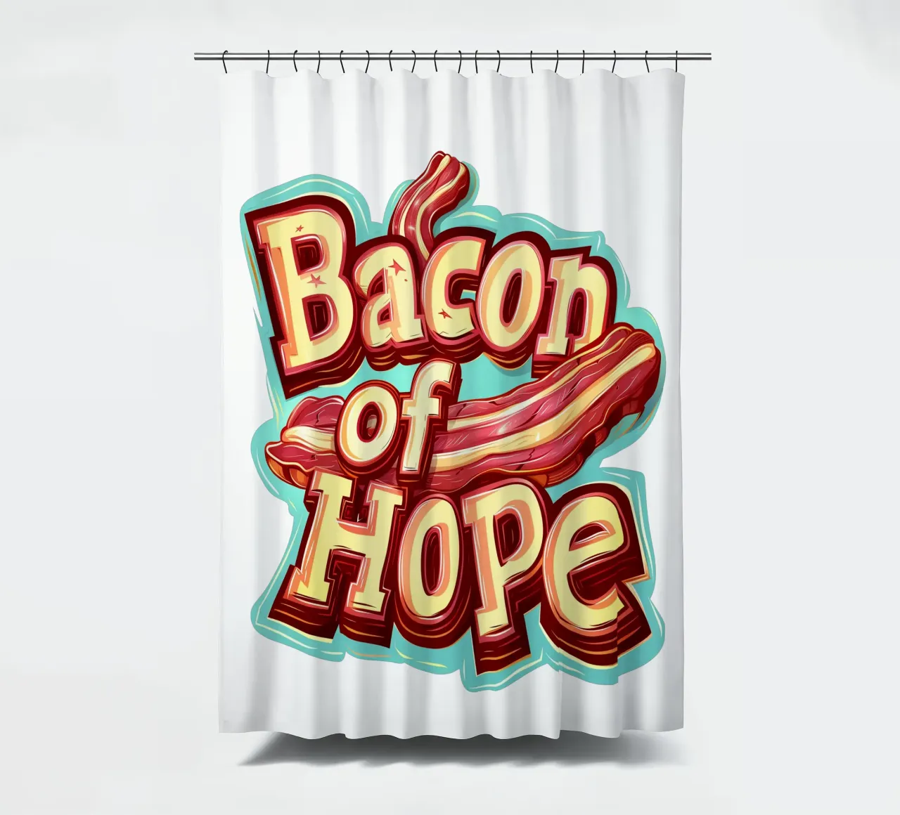 Slogan "Bacon of hope tenda da doccia da Carinaprint