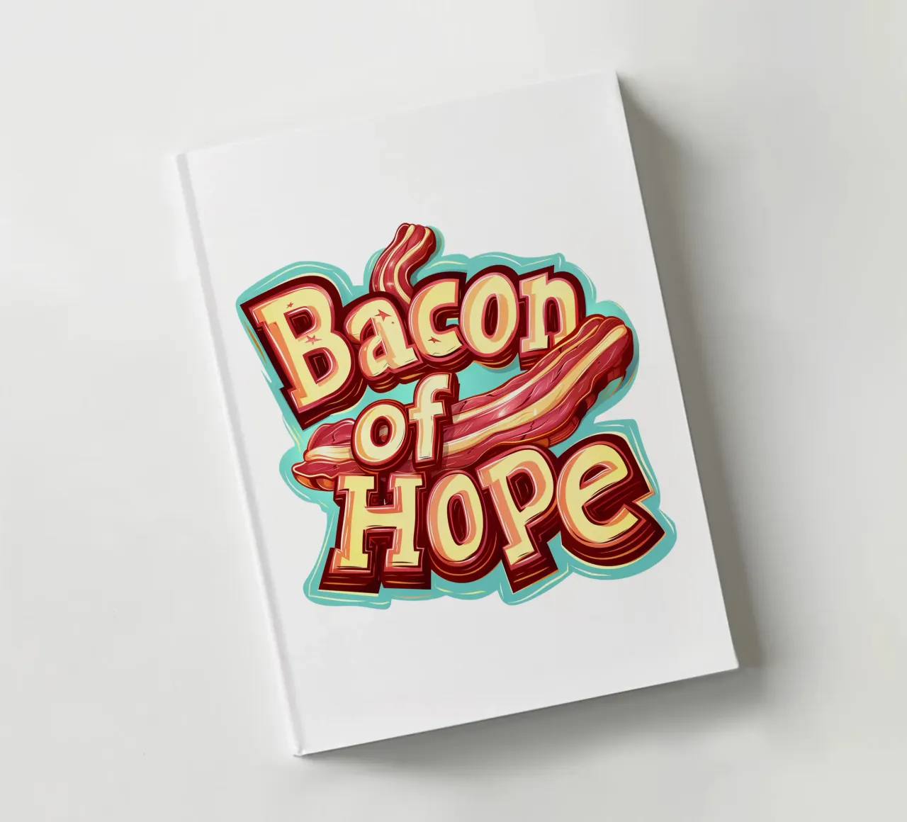 Bacon of hope slogan notebook by Carinaprint