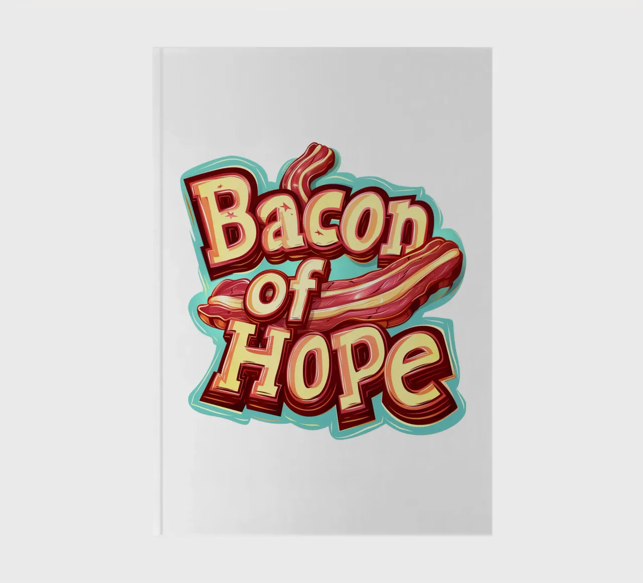 Bacon of hope slogan notebook by Carinaprint
