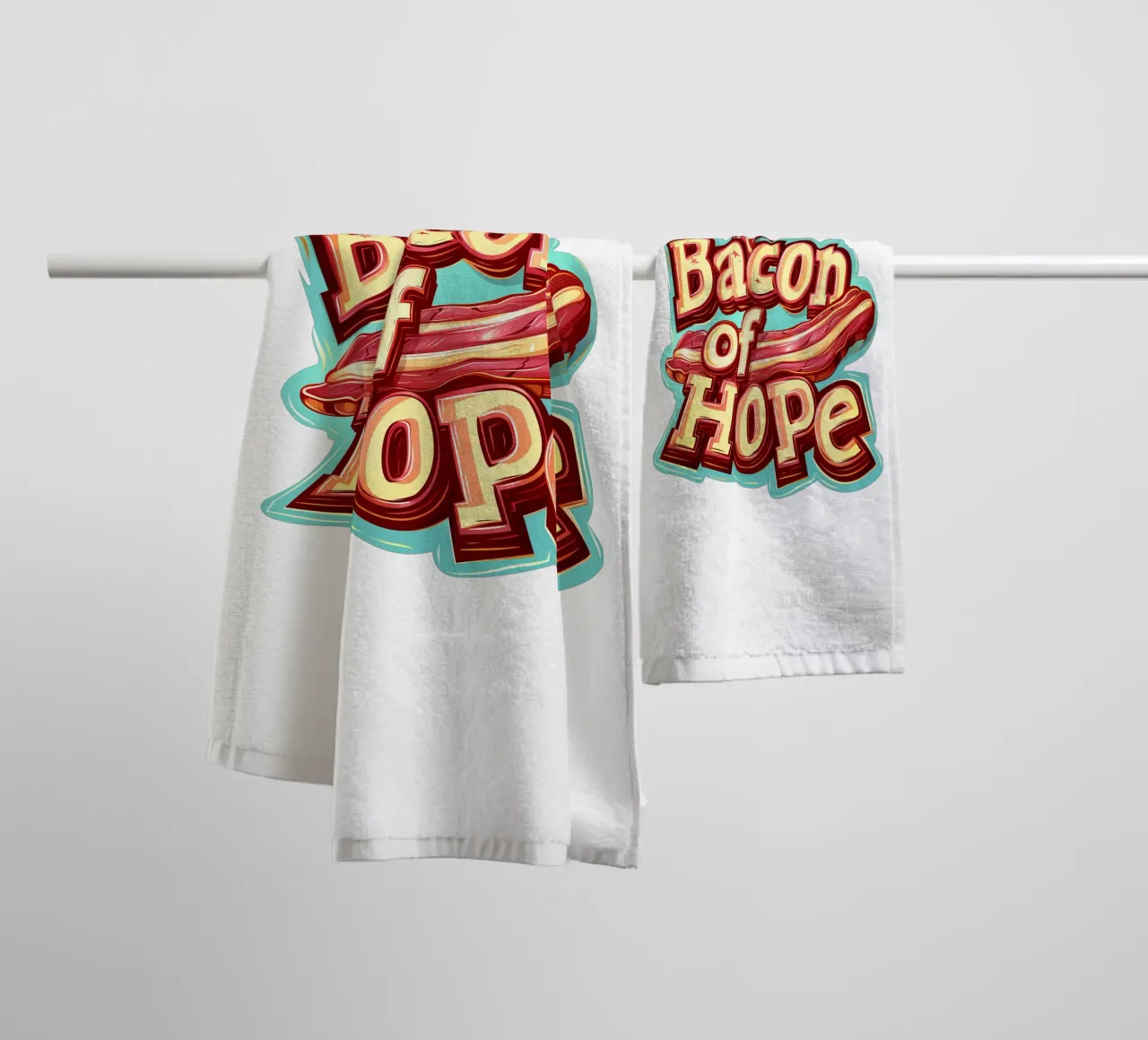 Slogan "Bacon of hope asciugamano da bagno da Carinaprint