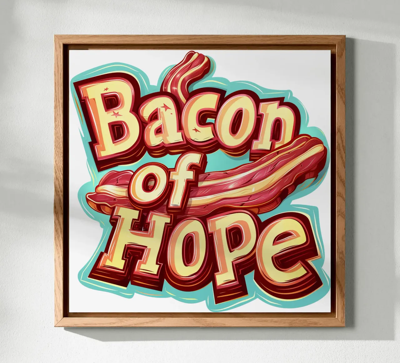 Bacon of hope slogan alu-dibond by Carinaprint
