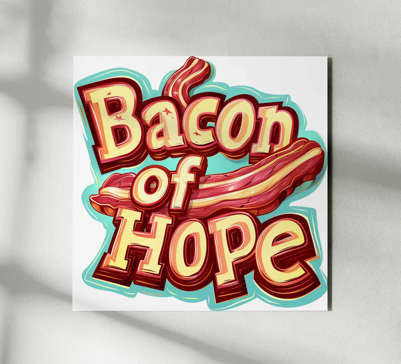 Slogan "Bacon of hope pannello forex da Carinaprint