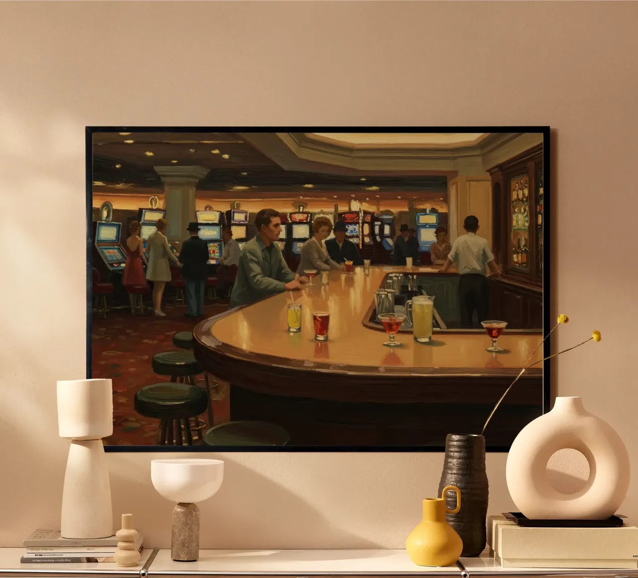 Casinò di Las Vegas poster con telaio in legno da Art Center