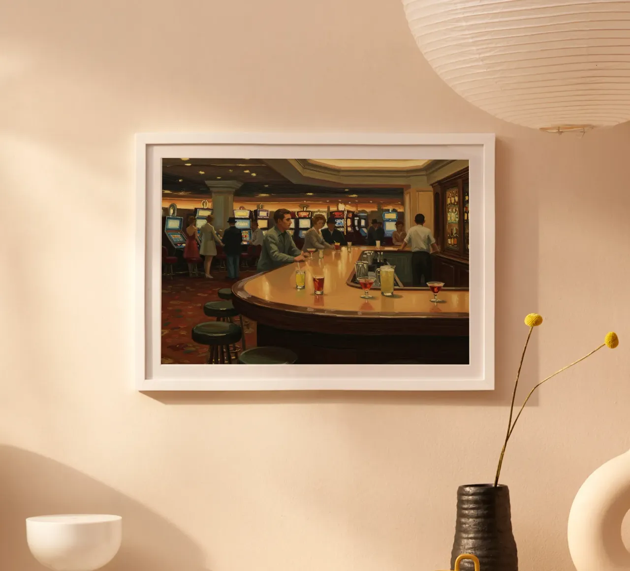 Casinò di Las Vegas poster con telaio in legno da Art Center
