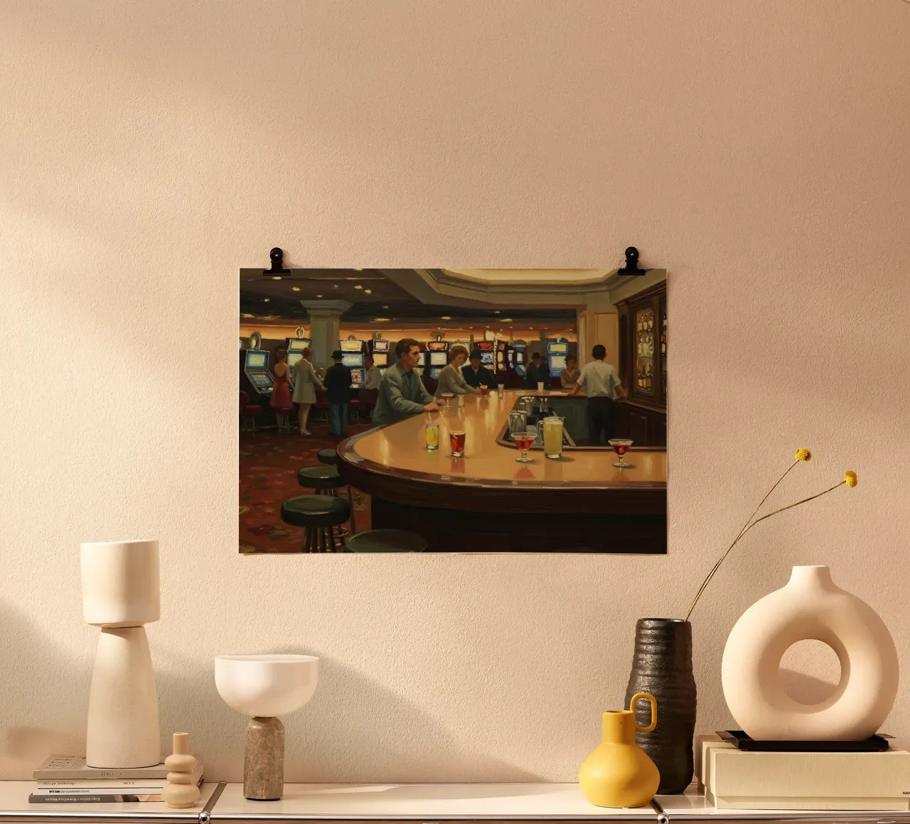 Casinò di Las Vegas poster con telaio in legno da Art Center