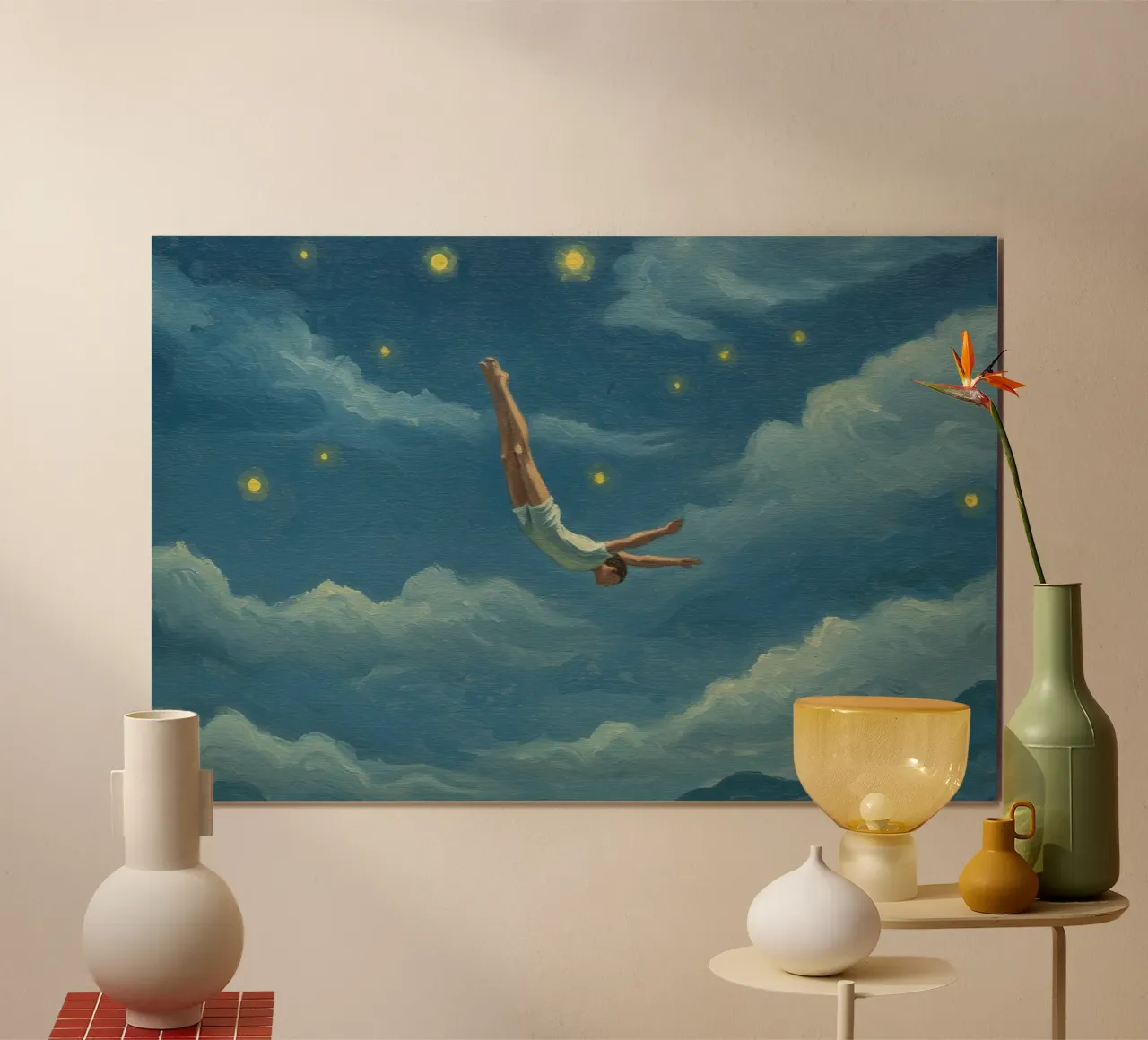 Sommozzatore notturno poster da Art Center