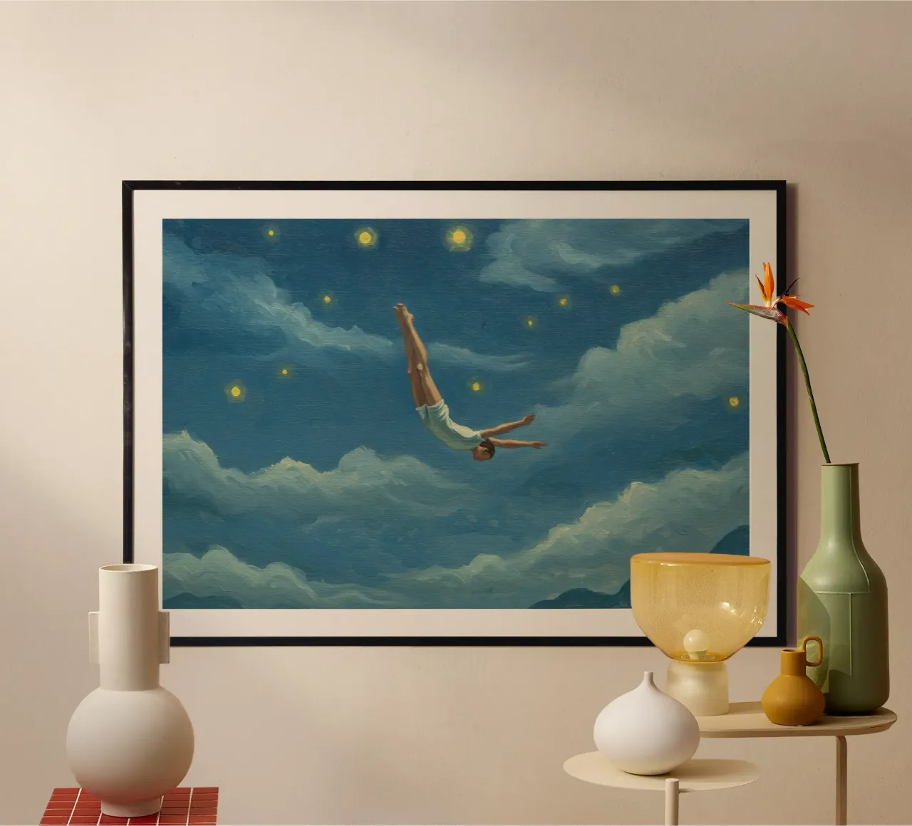 Sommozzatore notturno poster da Art Center