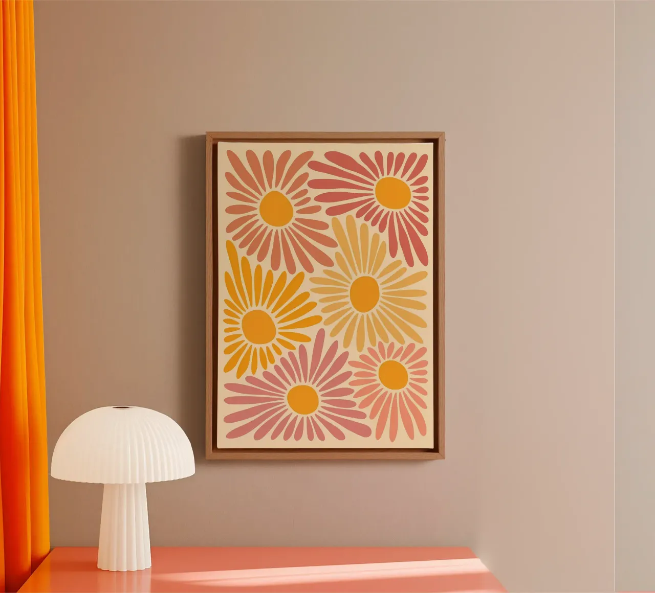 Fiori vintage estetici Margherite retrò tela con Cornice a cassetta da diedrich