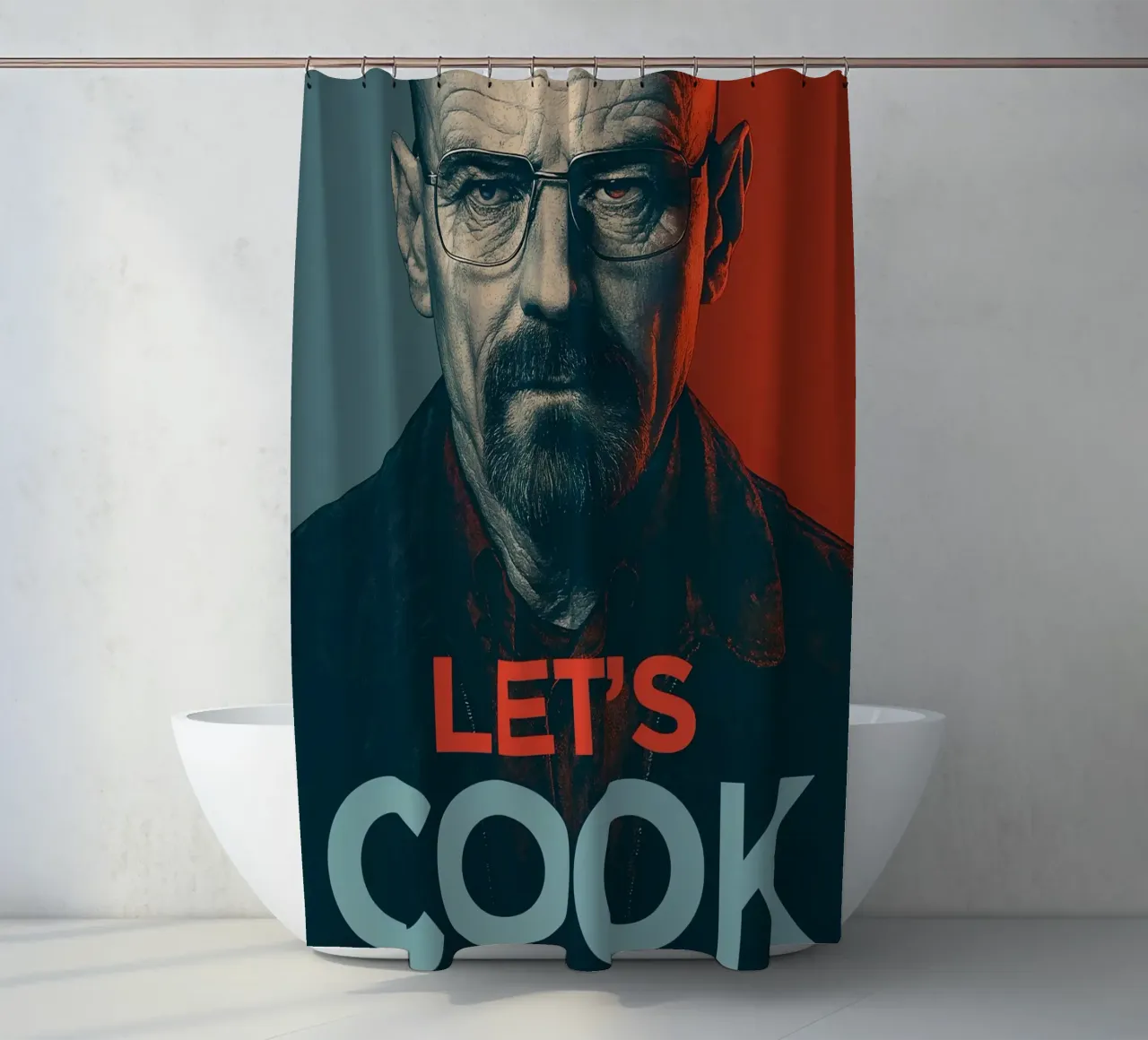 Walter White Let's Cook Art Duschvorhang von Lootprint