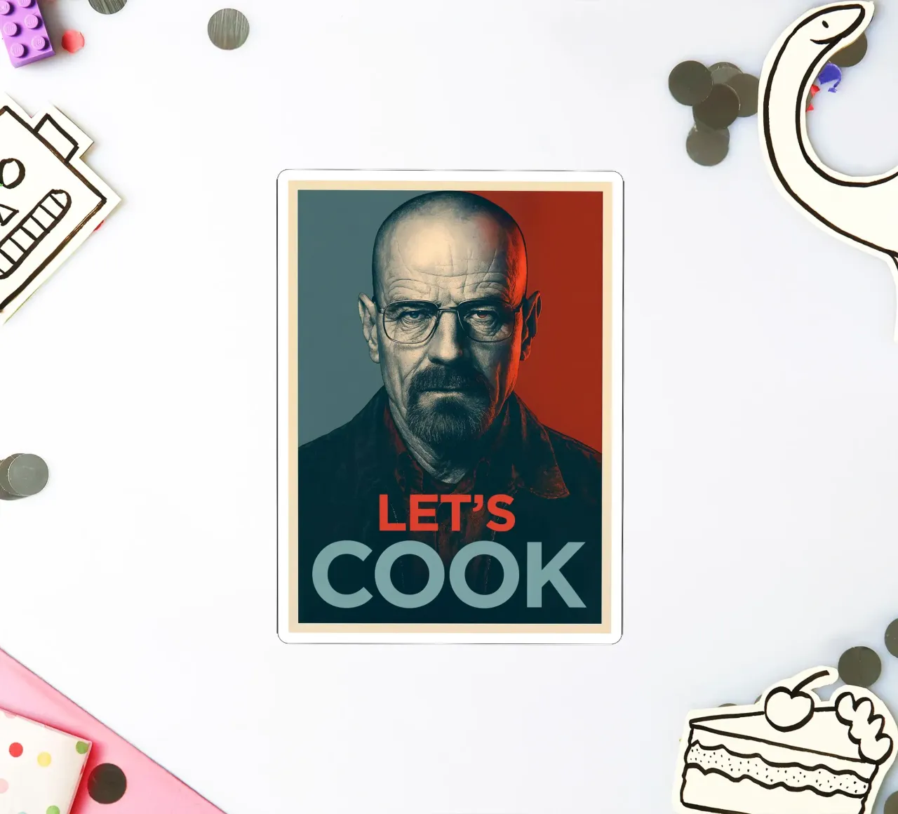 Walter White Let's Cook Art sticker by Lootprint