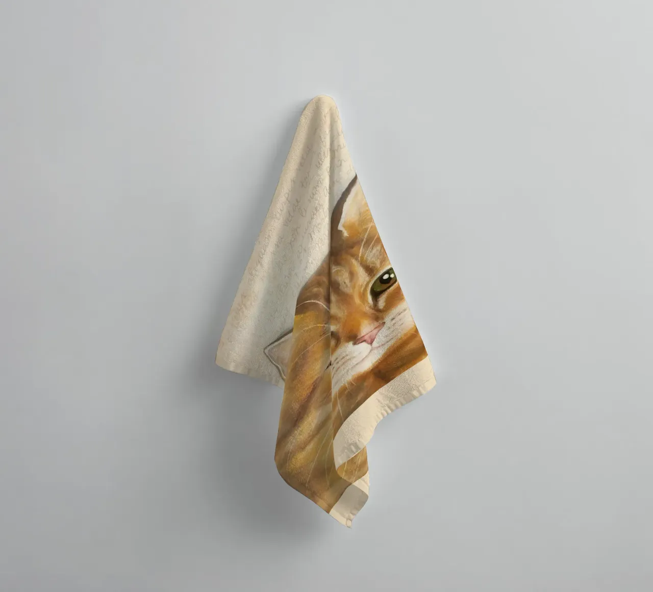 Katze Goldie towel by Happy 😃 Art 🎨 by Christine Schnoell