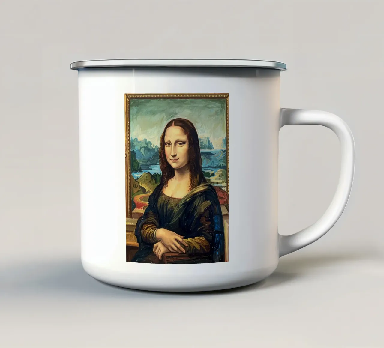 Monna Lisa moderna tazza in smalto da Art Center