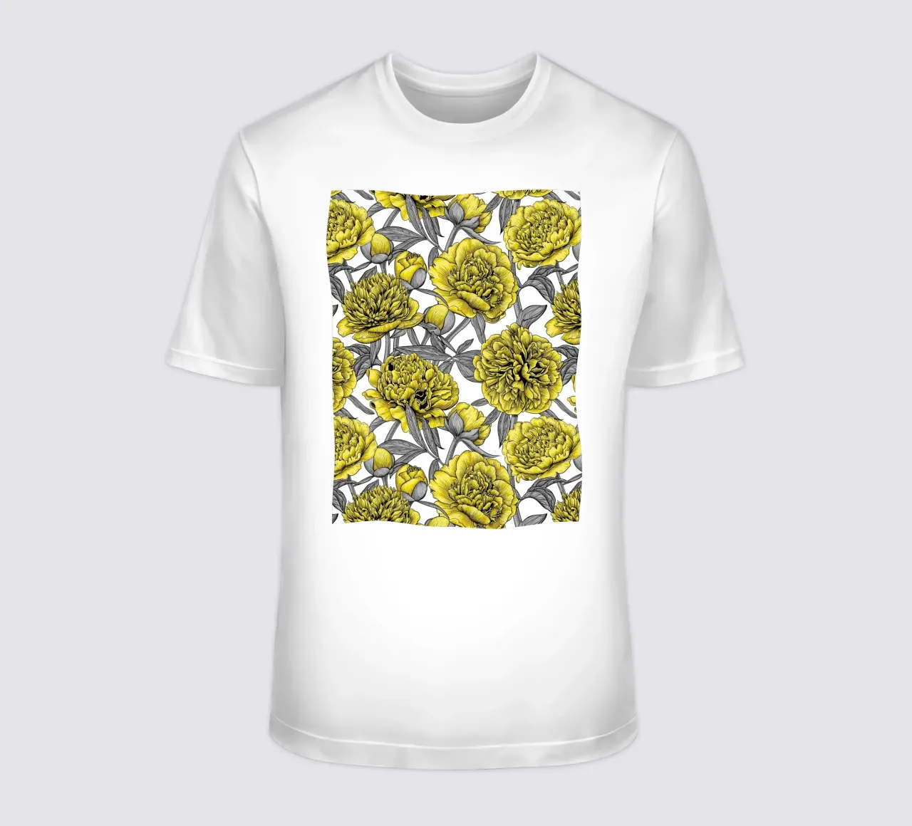 Giardino di peonie gialle t-shirt da Painted Nature